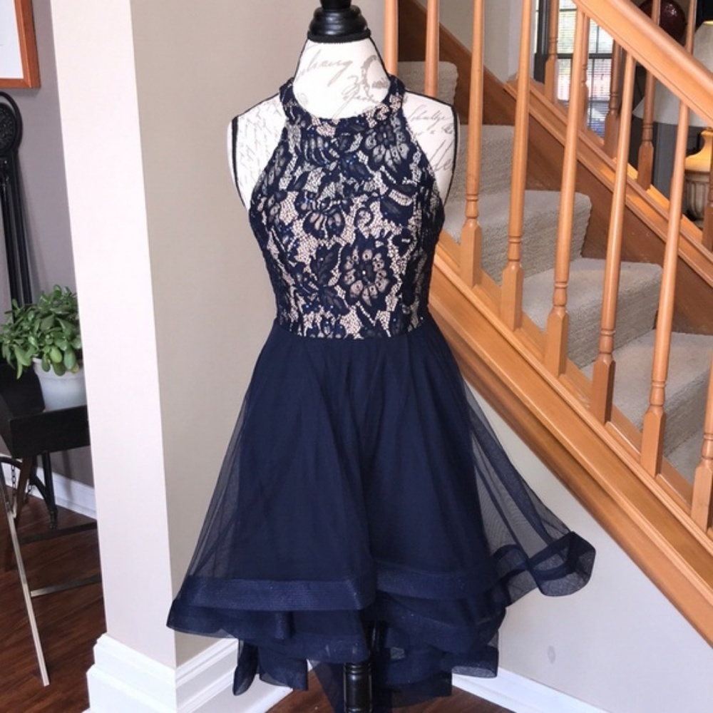 Speechless, Size 1, Navy, hi-lo, prom/party dress